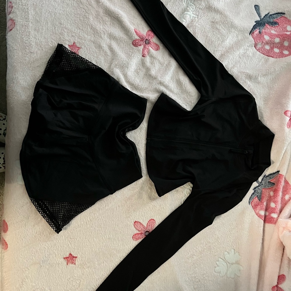 Black Long Sleeve Top and Skirt Set